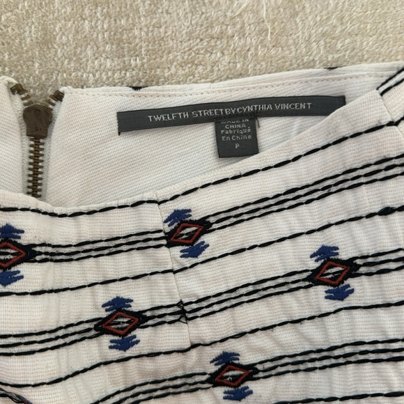 Cynthia Vincent Embroidered Mini Skirt with Zip - Picture 3 of 3